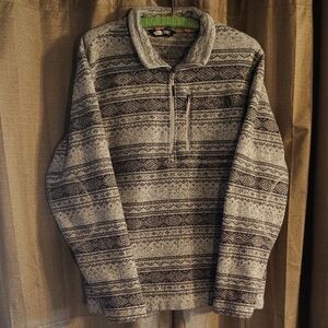 The North Face Gray and Green Knit Sweater